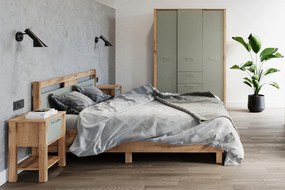 Ertigo ruhásszekrény három ajtóval 138 cm - wotan tölgy / zöld