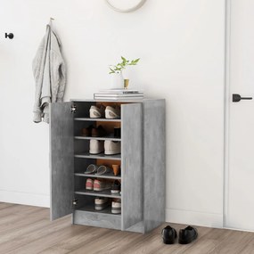 betonszürke szerelt fa cipősszekrény 60 x 35 x 92 cm