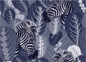 Kép - Zebrák a levelek között (üvegen) (70x50 cm)