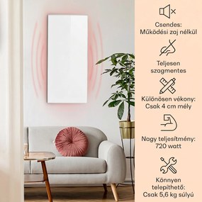 Klarstein Wonderwall 72, infravörös hősugárzó, 60 x 120 cm, 720 W, heti időzítő, IP24