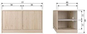 Natúr színű moduláris TV-állvány tölgyfa dekorral 77x44 cm Modulair – vtwonen