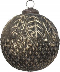 Réz-barna antik üveg karácsonyi dekoráció 9x9 cm