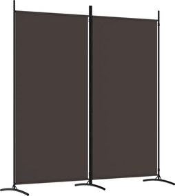 vidaXL 2 paneles barna szövet paraván 175x180 cm