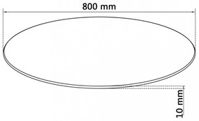 edzett üveg asztallap kerek 800 mm
