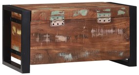 Tároló ládák 60x30x30cm Tömör újrahasznosított fa és fém