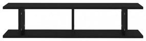 2 db fekete forgácslap fali polc 90 x 18 x 20 cm