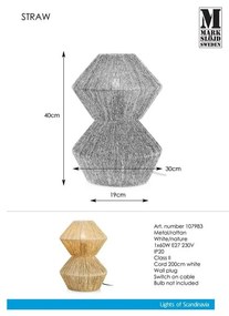 Straw Pendant Nature asztali lámpa - Markslöjd