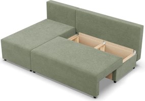 Nobu sarokkanapé, kordbársony, univerzális oldal, zöld