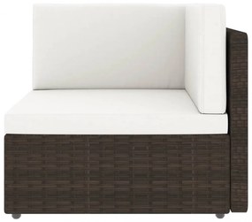 vidaXL 10 részes barna polyrattan kerti ülőgarnitúra párnákkal