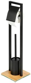 WENKO 24751100 - WC szett BAMBUSA 18x72,5 cm fekete/barna