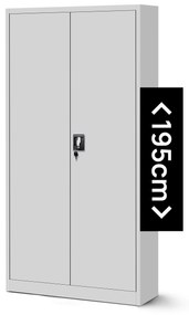 Fém iratszekrény JAN H, 900 x 1950 x 400 mm, szürke