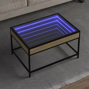 Sonoma tölgy végtelen hatású LED-es dohányzóasztal 70x50x41 cm