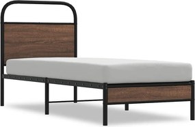 vidaXL ágykeret matrac nélkül 75x190 cm barna tölgyfa műfa