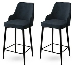 Enox Anthracite and Black bárszék szett, 2 db, 2 db