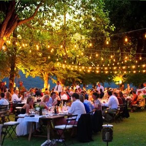 LED kültéri dekorációs lánc 20xE27/1W/230V 20 m IP65 fekete