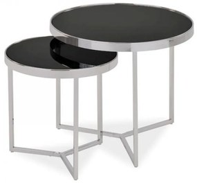 Delia ll 60cm Dohányzóasztal Fekete - Króm