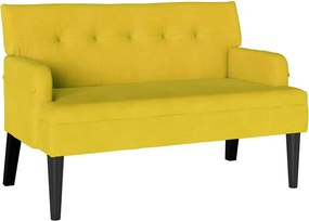 vidaXL Chesterfield Pad Sárga 112 x 65,5 x 75 cm Bársony