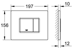GROHE 38732DL0 - Öblítő nyomólap SKATE COSMOPOLITAN 156 × 197 mm rézszínű