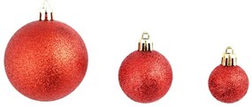 100 darabos piros karácsonyi gömb készlet 3/4/6 cm