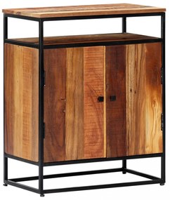 tömör újrahasznosított fa és acél kisszekrény 60 x 35 x 76 cm