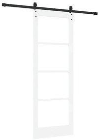 Egyszerű Csúszó Ajtó Fehér 78 x 211 cm Fa és fém