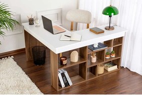 Íróasztal diófa dekorral 120x130 cm Vesper – Kalune Design