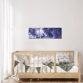 Kép - varázslatos téli éjszaka (órával) (90x30 cm)