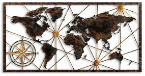 Fém fali dekoráció, World Map Large - 1