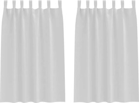 vidaXL Fekete Függöny Gyűrűkkel 2 pcs Halvány szürke 175 x 140 cm