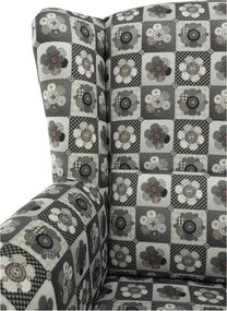 füles fotel puffal, szövet patchwork N1, ASTRID