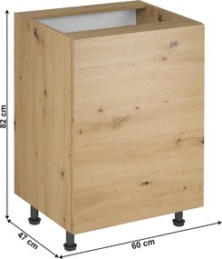 Alsó szekrény, artisan tölgy, univerzális, LANGEN D60