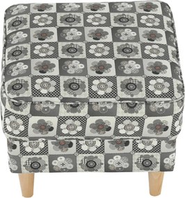 füles fotel puffal, szövet patchwork N1, ASTRID