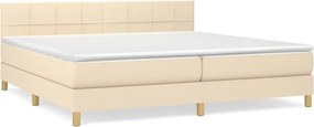 vidaXL krémszínű szövet rugós ágy matraccal 200 x 200 cm