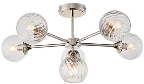 Endon 104050 - Csillár rúdon ALLEGRA 6xE14/7W/230V fényezett króm/átlátszó