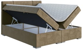 Franciaágy Boxspring 140 cm Gal (sötétbézs) (matraccal és tárolóhellyel). 1043370