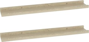 vidaXL 2 db sonoma tölgyfa fali polc 60 x 9 x 3 cm