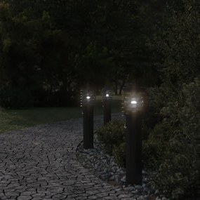 3db fekete rozsdamentes acél kültéri állólámpa érzékelővel 60cm