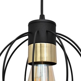 Csillár zsinóron STARLIGHT 1xE27/15W/230V fekete/arany