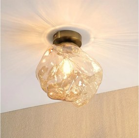 Mennyezeti lámpatest CRISTAL 1xE14/15W/230V sárgaréz/füstös bézs