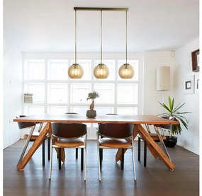 Searchlight 1623-3AM - Csillár zsinóron PENDANT 3xE27/40W/230V arany