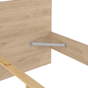 Natúr színű franciaágy ágyrács nélkül 140x200 cm tölgyfa dekorral Naia – Tvilum