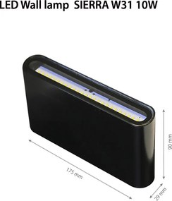 ICON-Sierra-W31 10W Sierra kültéri fali lámpa 1X10W 1000Lm 4000K IP44