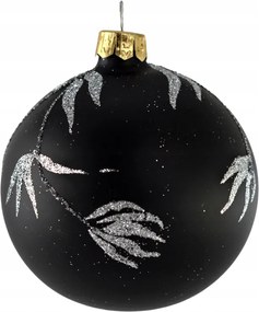 Karácsonyfadísz fekete fagyöngy matt 6 db-os Saco