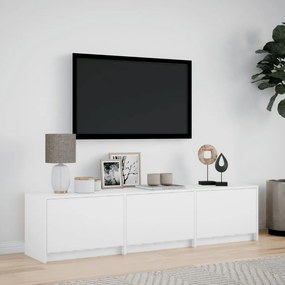 fehér szerelt fa TV-szekrény LED-ekkel 165 x 34 x 40 cm