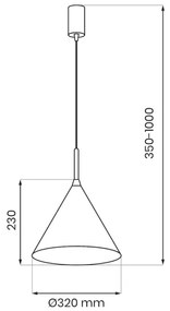 Kábeles csillár CAPITAL 1xGX53/15W/230V átm. 32 cm fehér