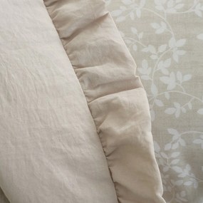 Bézs ágytakaró franciaágyra 220x230 cm Soft Washed Frill – Bianca