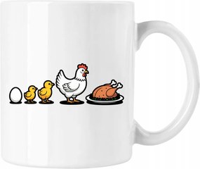 Csirke bögre evolúció chicken vicc 3 Fehér 330ml