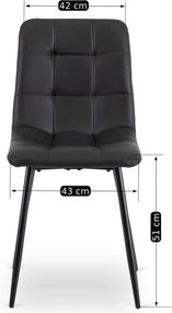 Szék fekete színben, műbőr kárpittal DALVIN