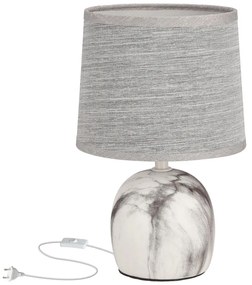 Világosszürke asztali lámpa textil búrával (magasság 25 cm) Adelina – Candellux Lighting