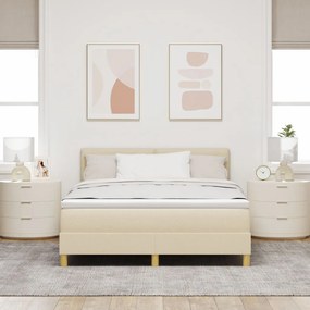 Box Spring Ágy Matraccal Krém 140x200 cm Szövet